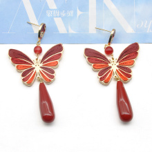 Design mais recente Red Dobing Paper Dangle Ear Jóias de Luxúria Boretas de Borboleta Dourada